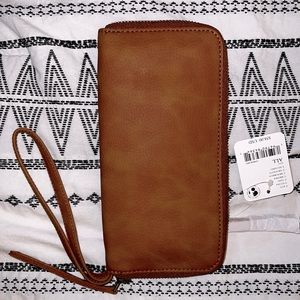 Free People Vegan Leather Brown Wallet NWT